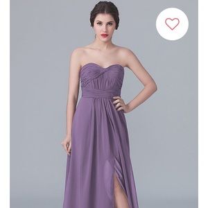 For her and him strapless dress with slit